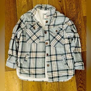 Grey flannel with Sherpa lining